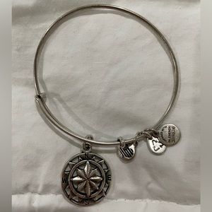 Alex and Ani // Silver Compass Charm Bracelet